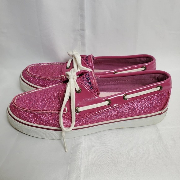 Sperry Shoes - Sperry Pink Glitter Boat Shoes SZ 6.5